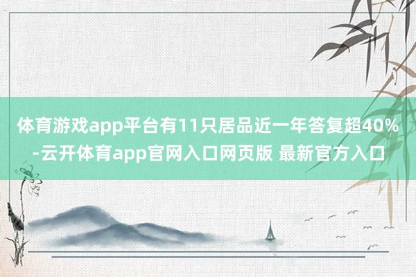 体育游戏app平台有11只居品近一年答复超40%-云开体育app官网入口网页版 最新官方入口