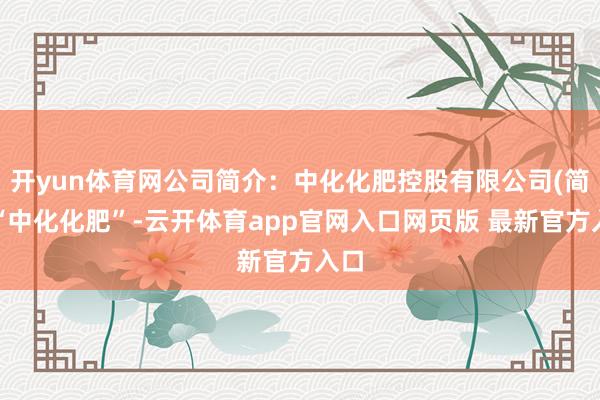 开yun体育网公司简介：中化化肥控股有限公司(简称“中化化肥”-云开体育app官网入口网页版 最新官方入口