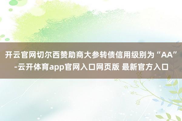 开云官网切尔西赞助商大参转债信用级别为“AA”-云开体育app官网入口网页版 最新官方入口