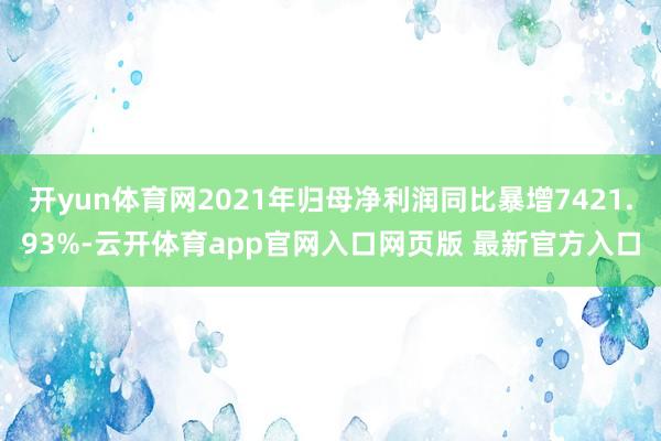开yun体育网2021年归母净利润同比暴增7421.93%-云开体育app官网入口网页版 最新官方入口