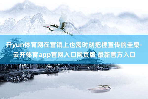 开yun体育网在营销上也需时刻把捏宣传的圭臬-云开体育app官网入口网页版 最新官方入口
