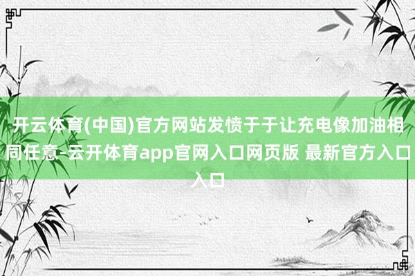 开云体育(中国)官方网站发愤于于让充电像加油相同任意-云开体育app官网入口网页版 最新官方入口
