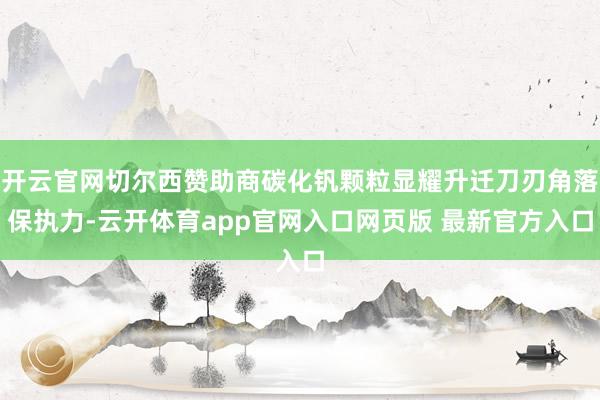 开云官网切尔西赞助商碳化钒颗粒显耀升迁刀刃角落保执力-云开体育app官网入口网页版 最新官方入口