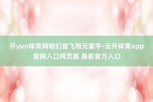 开yun体育网　　咱们曾飞翔元寰宇-云开体育app官网入口网页版 最新官方入口