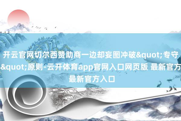 开云官网切尔西赞助商一边却妄图冲破"专守细心"原则-云开体育app官网入口网页版 最新官方入口